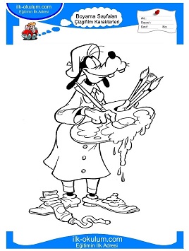 Çocuklar İçin Goofy Boyama Sayfaları 